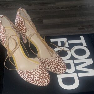 Guilhermina Brown and Cream Patterned Heels